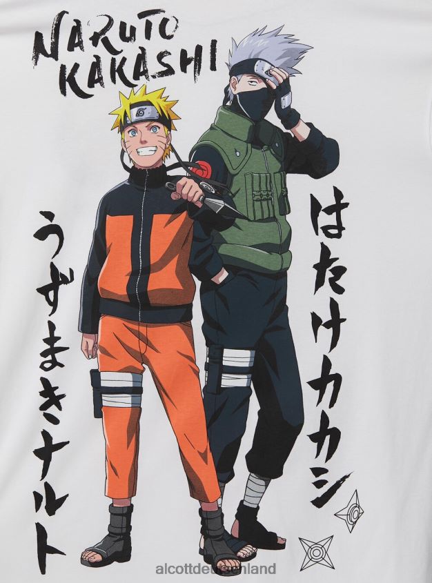 Kleidung de Alcott Männer Naruto-T-Shirt wh3 weiß 88J68R652