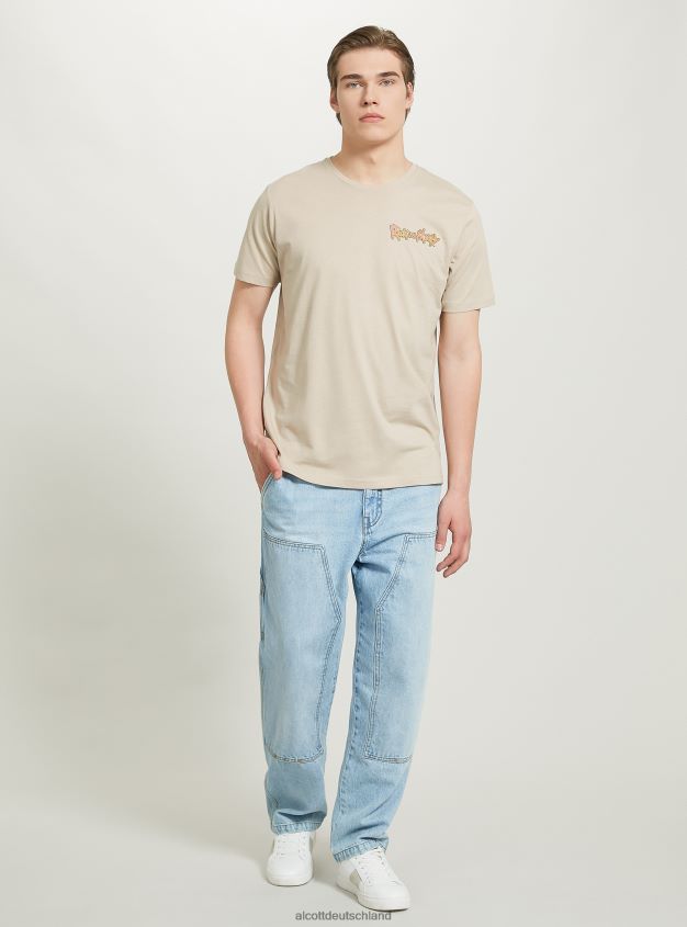 Kleidung de Alcott Männer Rick und Morty T-Shirt bg2 beige mittel 88J68R923