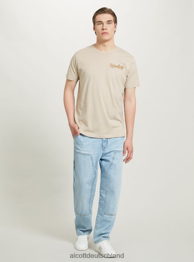 Kleidung de Alcott Männer Rick und Morty T-Shirt bg2 beige mittel 88J68R923