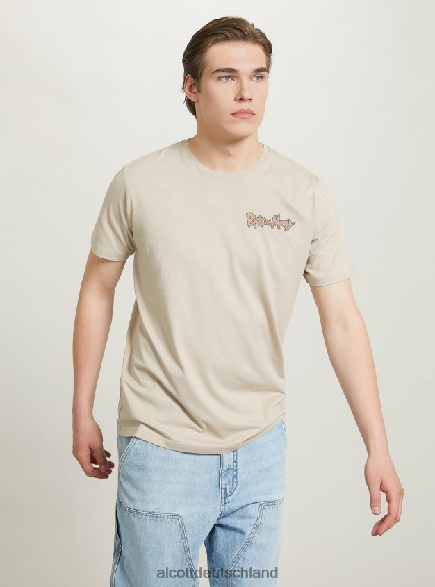 Kleidung de Alcott Männer Rick und Morty T-Shirt bg2 beige mittel 88J68R923