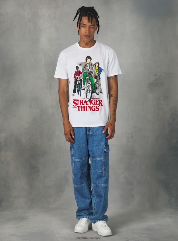 Kleidung de Alcott Männer T-Shirt-Lizenz Stranger Things wh3 weiß 88J68R1175