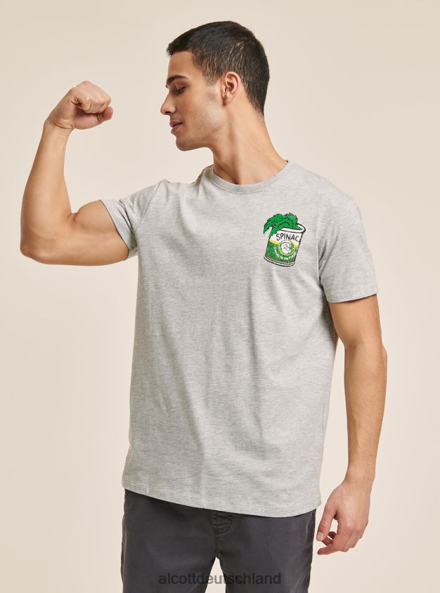Kleidung de Alcott Männer T-Shirt Popeye hellgrau meliert 88J68R1054