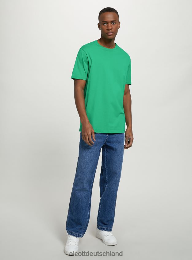 Kleidung de Alcott Männer T-Shirt aus Baumwolle mit Rundhalsausschnitt bk1 schwarz 88J68R1078