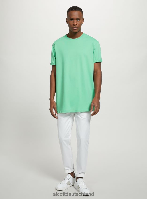 Kleidung de Alcott Männer T-Shirt aus Baumwolle mit Rundhalsausschnitt bk1 schwarz 88J68R1147