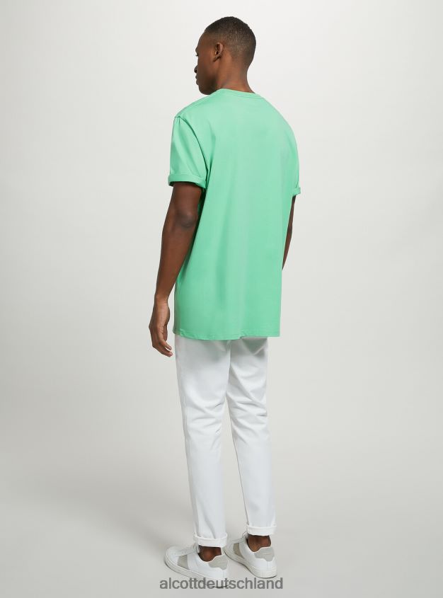 Kleidung de Alcott Männer T-Shirt aus Baumwolle mit Rundhalsausschnitt bk1 schwarz 88J68R1147