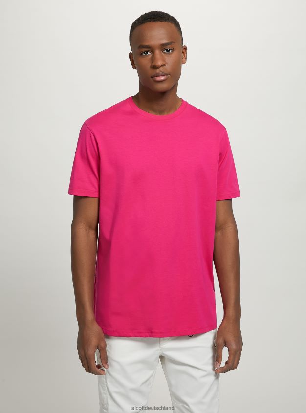 Kleidung de Alcott Männer T-Shirt aus Baumwolle mit Rundhalsausschnitt bk1 schwarz 88J68R1202