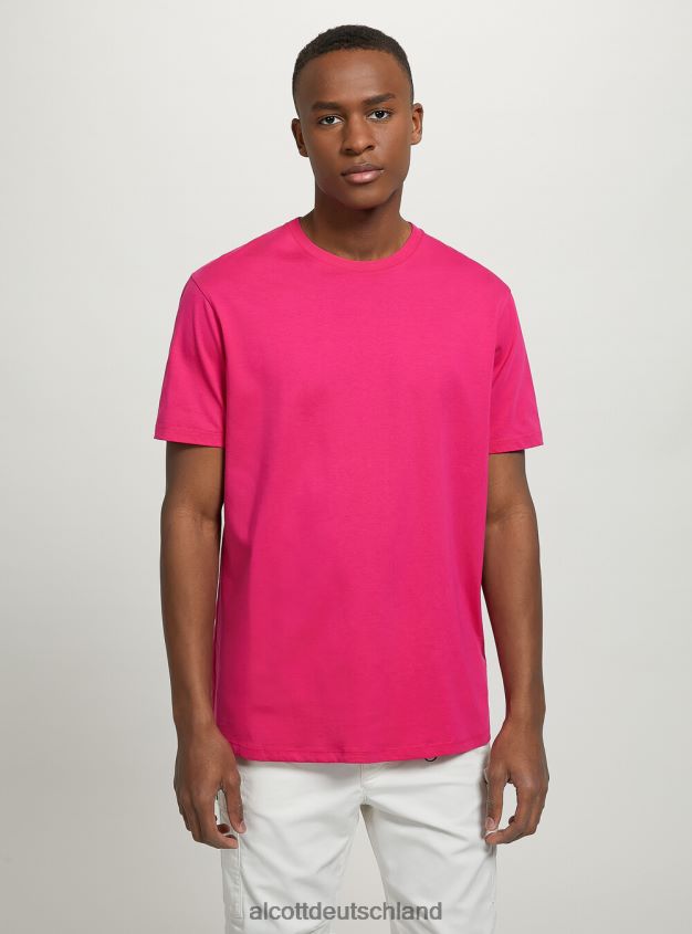 Kleidung de Alcott Männer T-Shirt aus Baumwolle mit Rundhalsausschnitt bk1 schwarz 88J68R1202