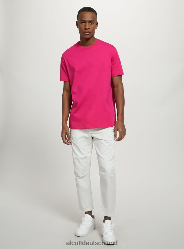 Kleidung de Alcott Männer T-Shirt aus Baumwolle mit Rundhalsausschnitt bk1 schwarz 88J68R1202