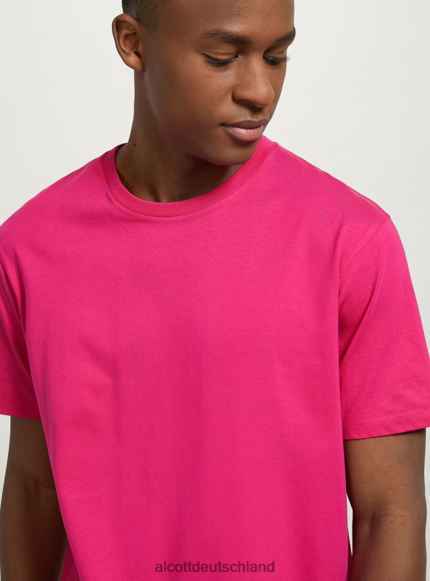 Kleidung de Alcott Männer T-Shirt aus Baumwolle mit Rundhalsausschnitt bk1 schwarz 88J68R1202