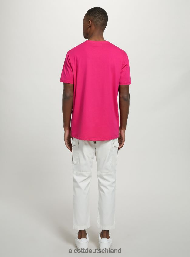 Kleidung de Alcott Männer T-Shirt aus Baumwolle mit Rundhalsausschnitt bk1 schwarz 88J68R1202