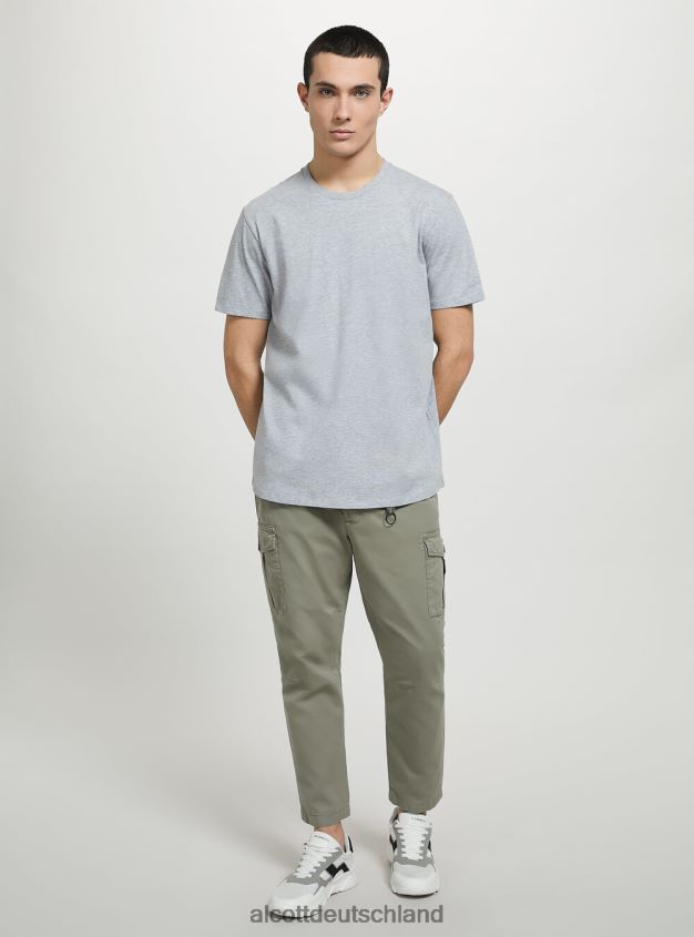 Kleidung de Alcott Männer T-Shirt aus Baumwolle mit Rundhalsausschnitt bk1 schwarz 88J68R687