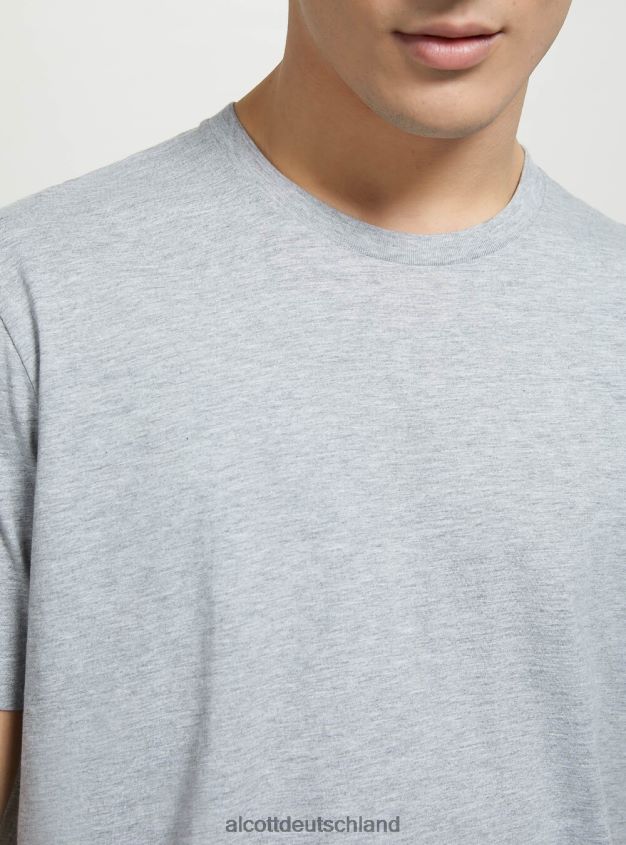 Kleidung de Alcott Männer T-Shirt aus Baumwolle mit Rundhalsausschnitt bk1 schwarz 88J68R687