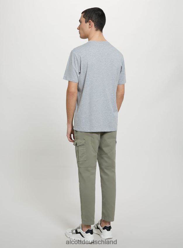 Kleidung de Alcott Männer T-Shirt aus Baumwolle mit Rundhalsausschnitt bk1 schwarz 88J68R687