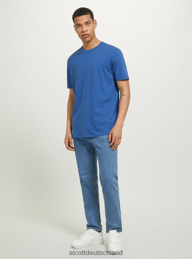 Kleidung de Alcott Männer T-Shirt aus Baumwolle mit Rundhalsausschnitt bk1 schwarz 88J68R791