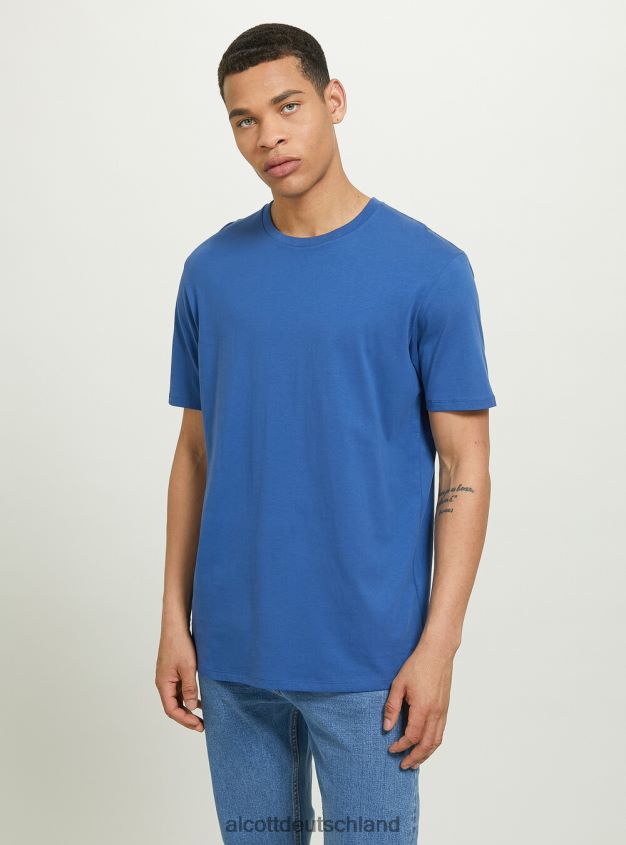 Kleidung de Alcott Männer T-Shirt aus Baumwolle mit Rundhalsausschnitt bk1 schwarz 88J68R791