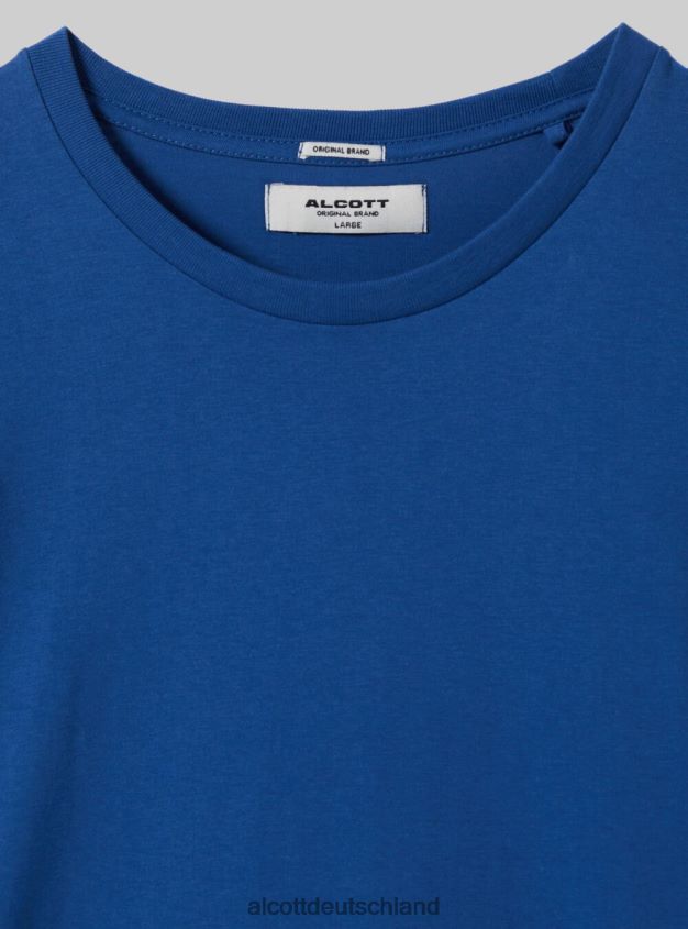 Kleidung de Alcott Männer T-Shirt aus Baumwolle mit Rundhalsausschnitt bk1 schwarz 88J68R791