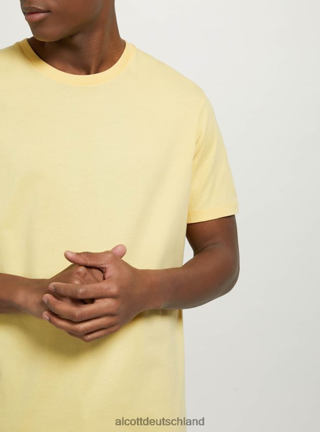 Kleidung de Alcott Männer T-Shirt aus Baumwolle mit Rundhalsausschnitt bk1 schwarz 88J68R792