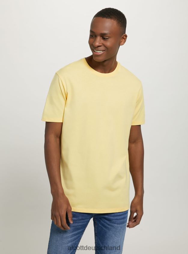 Kleidung de Alcott Männer T-Shirt aus Baumwolle mit Rundhalsausschnitt bk1 schwarz 88J68R792