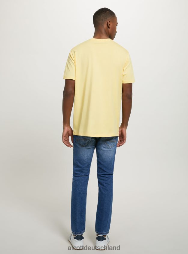 Kleidung de Alcott Männer T-Shirt aus Baumwolle mit Rundhalsausschnitt bk1 schwarz 88J68R792