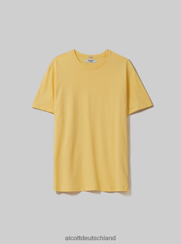 Kleidung de Alcott Männer T-Shirt aus Baumwolle mit Rundhalsausschnitt bk1 schwarz 88J68R792