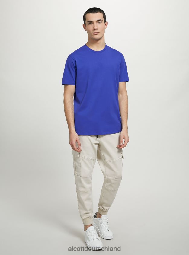 Kleidung de Alcott Männer T-Shirt aus Baumwolle mit Rundhalsausschnitt bk1 schwarz 88J68R933