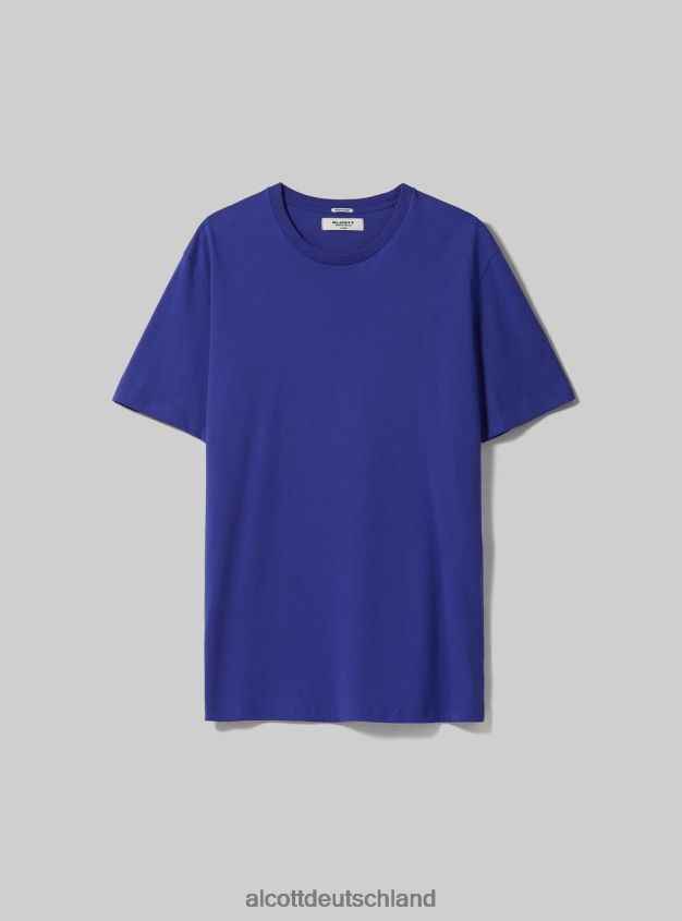 Kleidung de Alcott Männer T-Shirt aus Baumwolle mit Rundhalsausschnitt bk1 schwarz 88J68R933