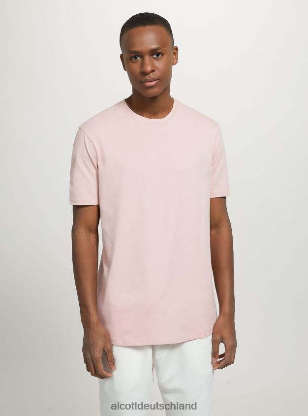 Kleidung de Alcott Männer T-Shirt aus Baumwolle mit Rundhalsausschnitt bk1 schwarz 88J68R972