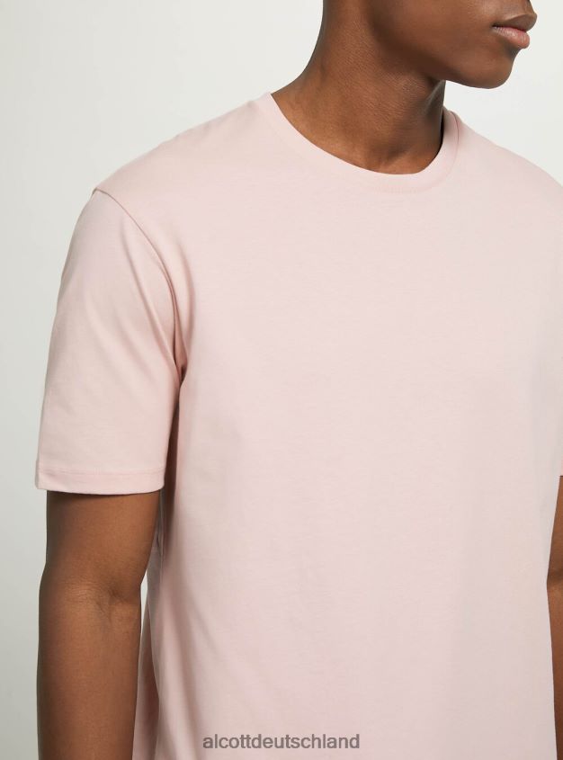 Kleidung de Alcott Männer T-Shirt aus Baumwolle mit Rundhalsausschnitt bk1 schwarz 88J68R972