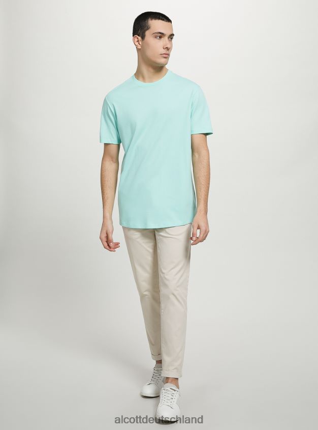 Kleidung de Alcott Männer T-Shirt aus Baumwolle mit Rundhalsausschnitt bk1 schwarz 88J68R980