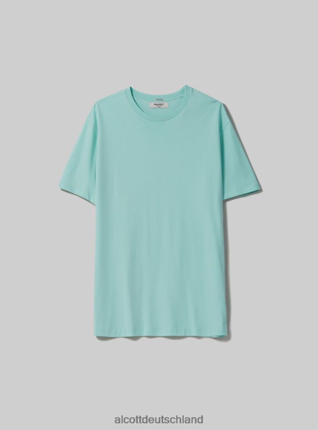 Kleidung de Alcott Männer T-Shirt aus Baumwolle mit Rundhalsausschnitt bk1 schwarz 88J68R980