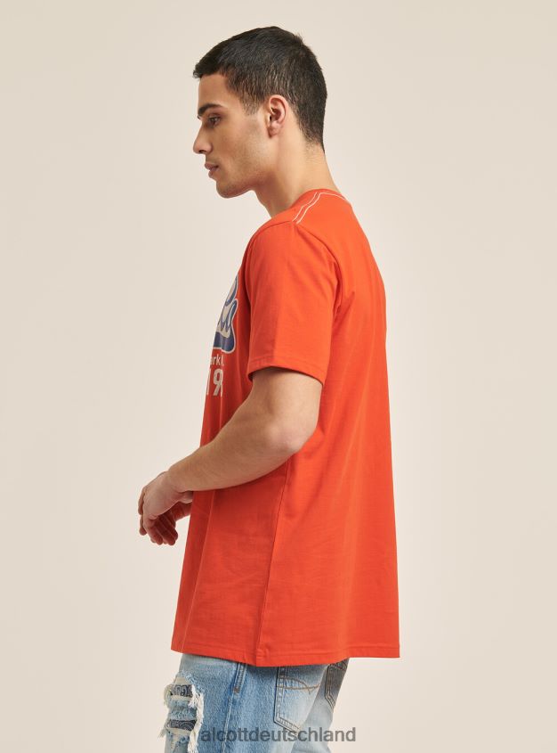 Kleidung de Alcott Männer T-Shirt mit Logo-Print Blau 88J68R1199