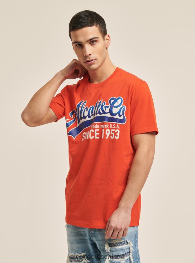 Kleidung de Alcott Männer T-Shirt mit Logo-Print Blau 88J68R1199
