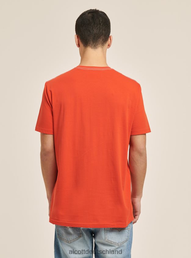 Kleidung de Alcott Männer T-Shirt mit Logo-Print Blau 88J68R1199