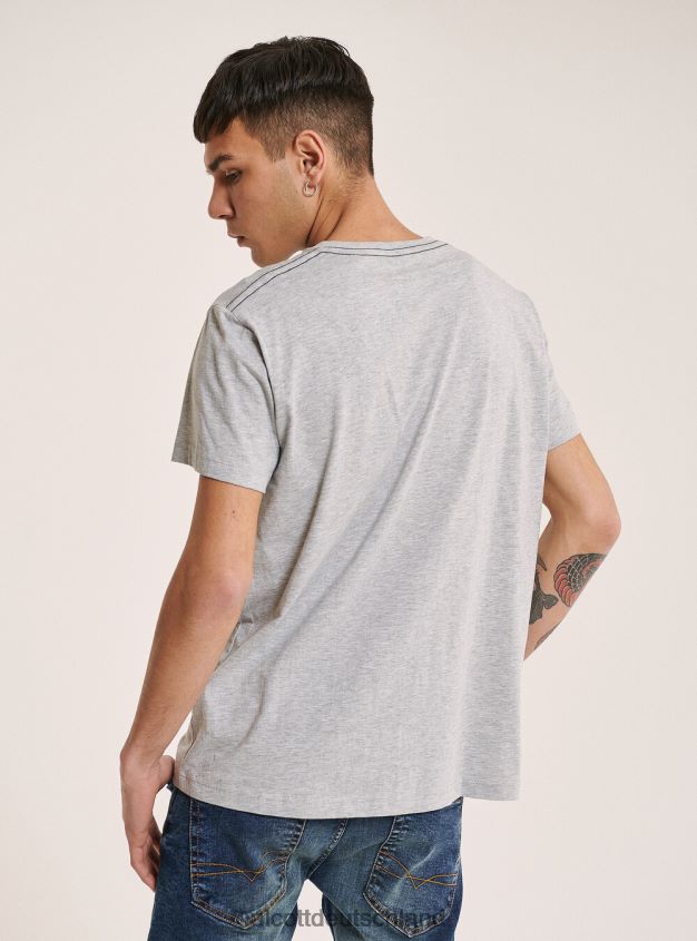 Kleidung de Alcott Männer T-Shirt mit aufgedrucktem Logo auf der Vorderseite Schwarz 88J68R932