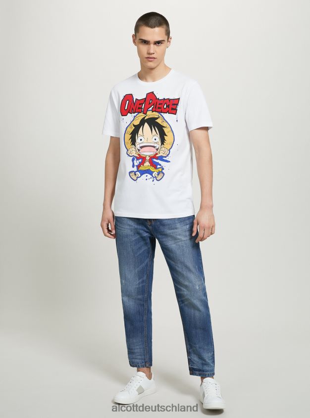 Kleidung de Alcott Männer einteiliges T-Shirt wh3 weiß 88J68R639