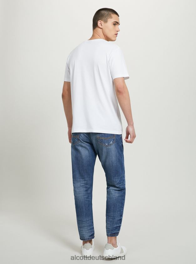 Kleidung de Alcott Männer einteiliges T-Shirt wh3 weiß 88J68R639