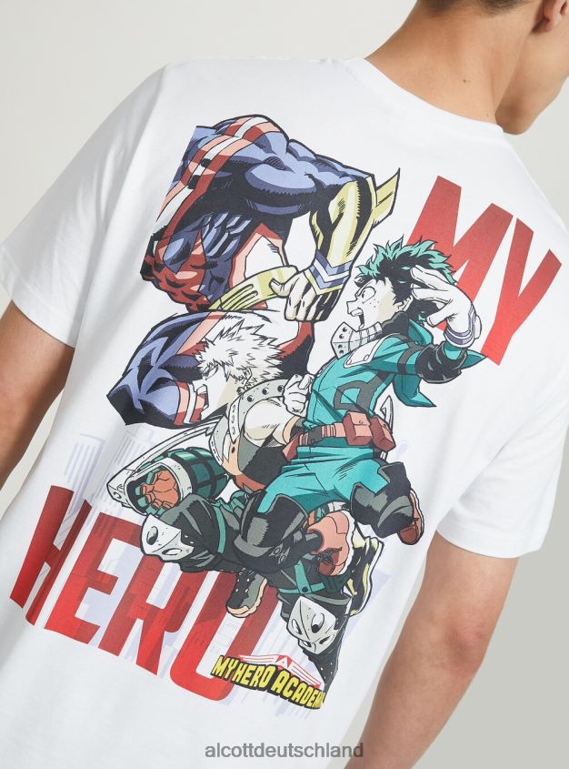 Kleidung de Alcott Männer mein hero academia t-shirt wh3 weiß 88J68R656