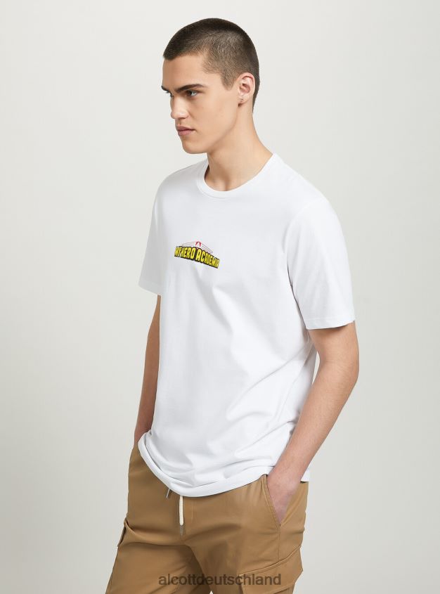 Kleidung de Alcott Männer mein hero academia t-shirt wh3 weiß 88J68R656