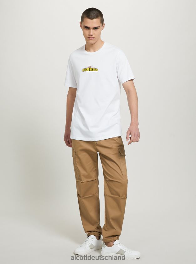 Kleidung de Alcott Männer mein hero academia t-shirt wh3 weiß 88J68R656