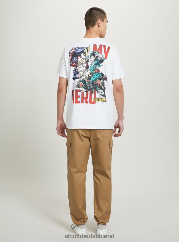 Kleidung de Alcott Männer mein hero academia t-shirt wh3 weiß 88J68R656