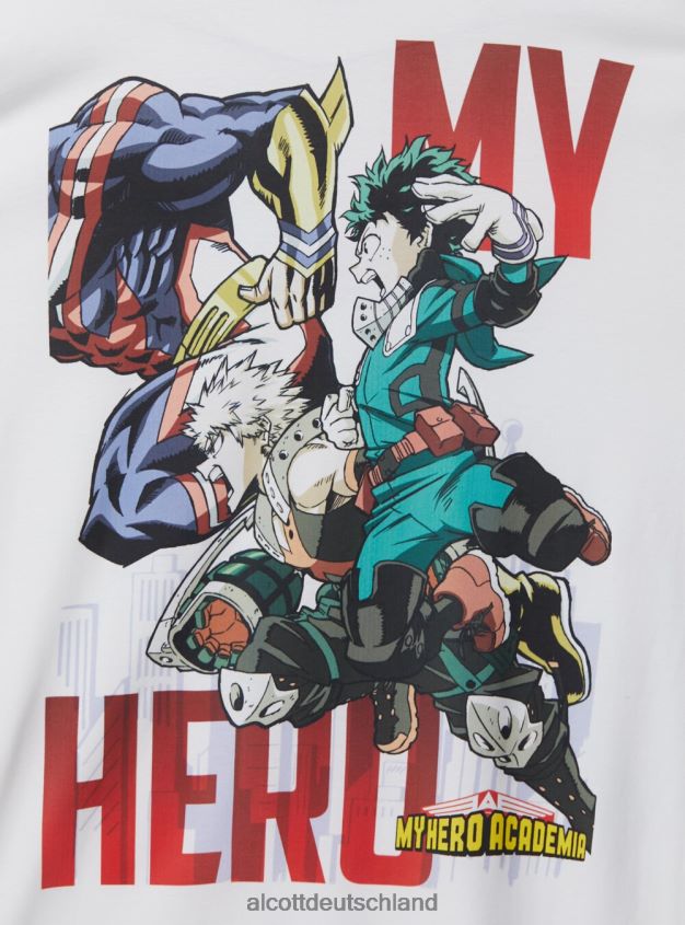 Kleidung de Alcott Männer mein hero academia t-shirt wh3 weiß 88J68R656