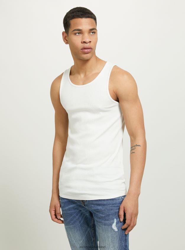 Kleidung de Alcott Männer Canotta in Rippe in Tinta Unita wh1 naturweiß 88J68R595