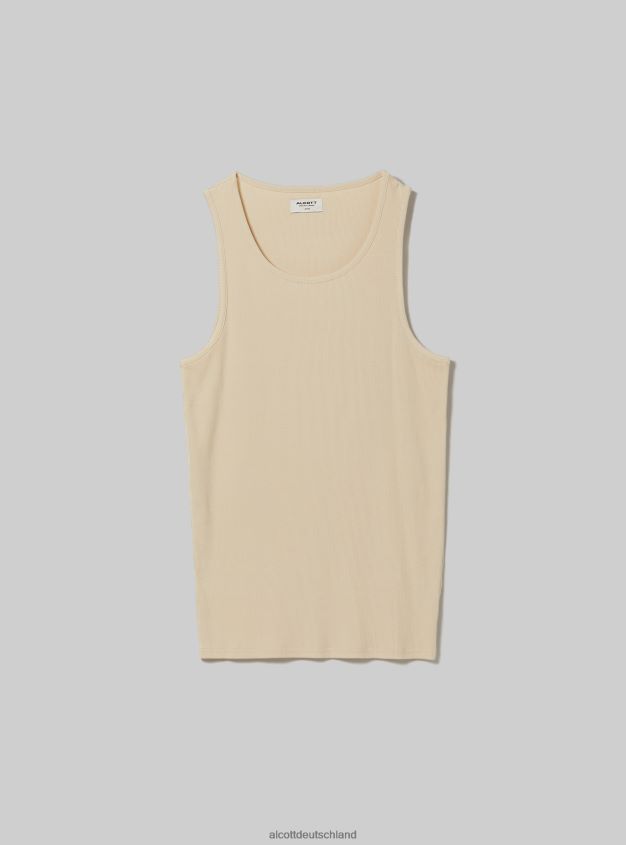 Kleidung de Alcott Männer Canotta in Rippe in Tinta Unita wh1 naturweiß 88J68R627
