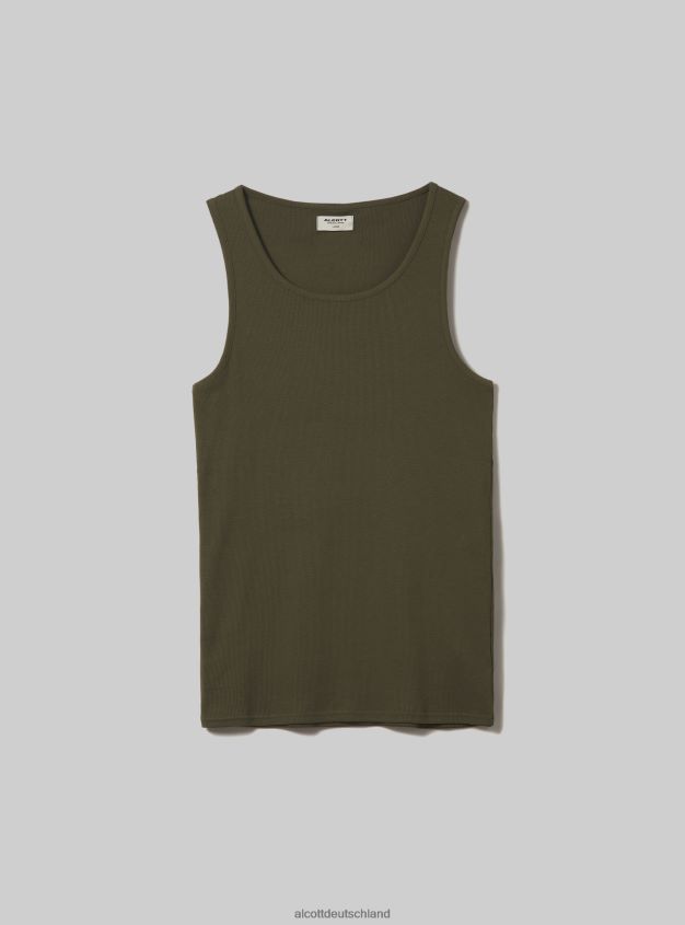 Kleidung de Alcott Männer Canotta in Rippe in Tinta Unita wh1 naturweiß 88J68R805