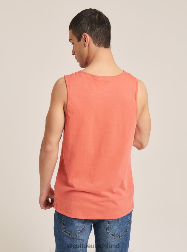 Kleidung de Alcott Männer T-Shirt mit kurzen Ärmeln und Aufdruck Weiß 88J68R955