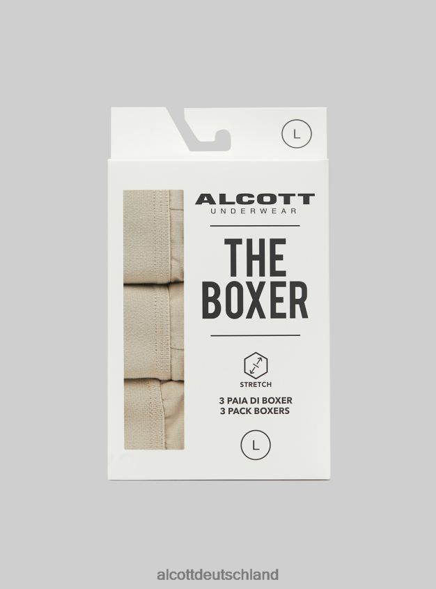 Kleidung de Alcott Männer Set mit 3 Paar Boxershorts aus Stretch-Baumwolle bk1/mgy2/mgy1 88J68R1145