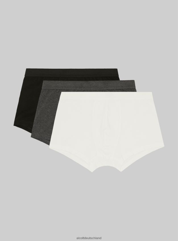 Kleidung de Alcott Männer Set mit 3 Paar Boxershorts aus Stretch-Baumwolle bk1/mgy2/mgy1 88J68R776