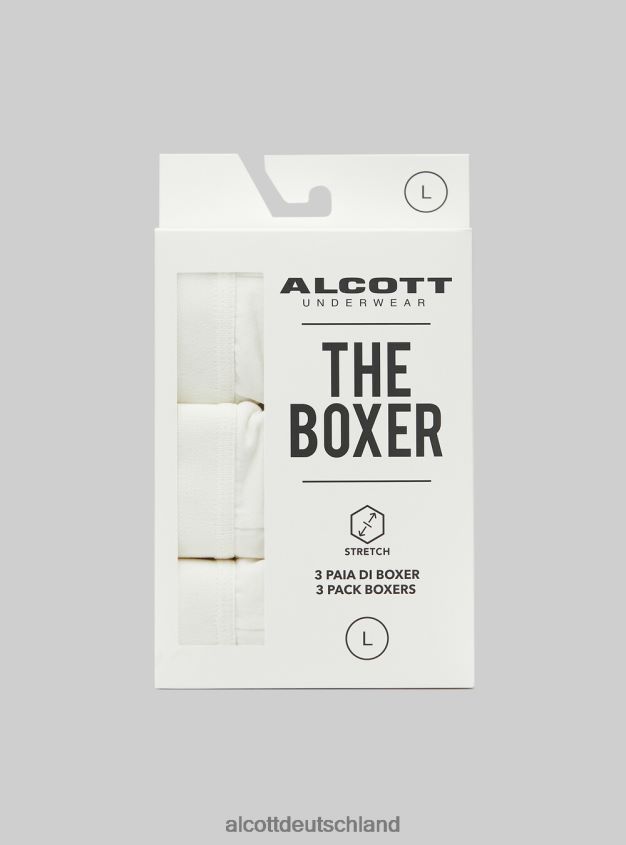 Kleidung de Alcott Männer Set mit 3 Paar Boxershorts aus Stretch-Baumwolle bk1/mgy2/mgy1 88J68R777