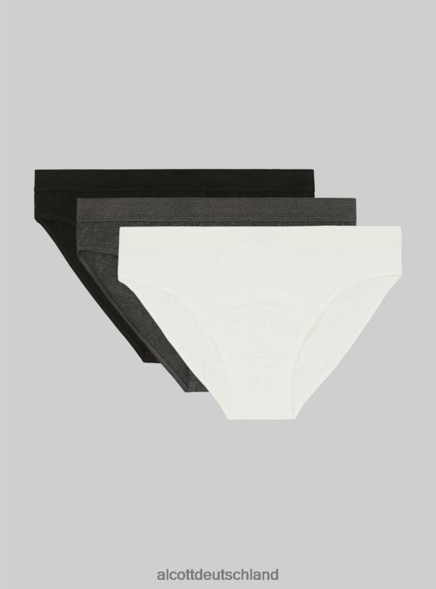 Kleidung de Alcott Männer Set mit 3 Paar Slips aus Stretch-Baumwolle bk1/mgy2/mgy1 88J68R815