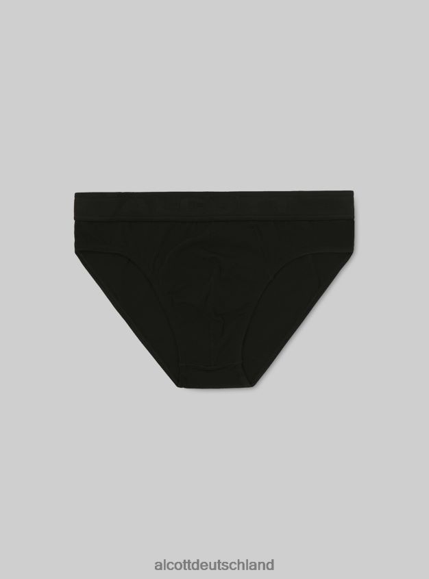 Kleidung de Alcott Männer Slip aus Stretch-Baumwolle mit Logo bk1 schwarz 88J68R1065
